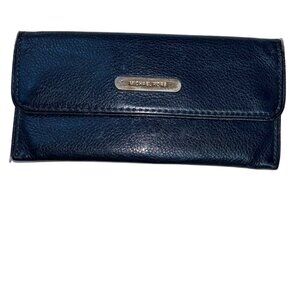 michael kors blue leather bifold checkbook wallet